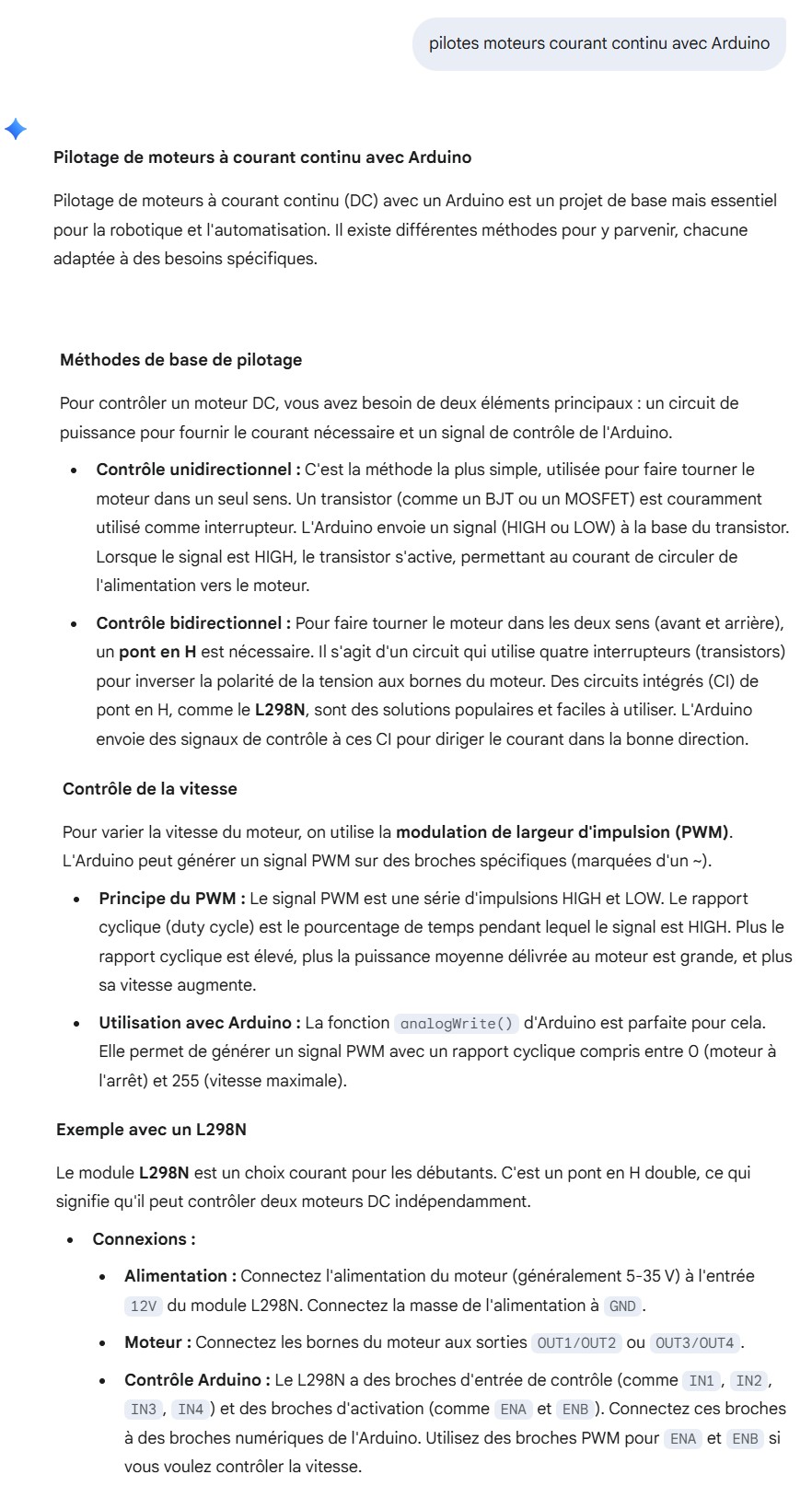 Pilotes Moteurs Courant Continu